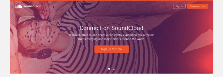 Screen shot of the website SoundCloud